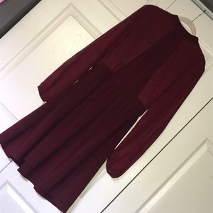 Maroon long sleeve dress